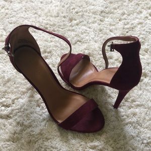 Burgundy one strap heels